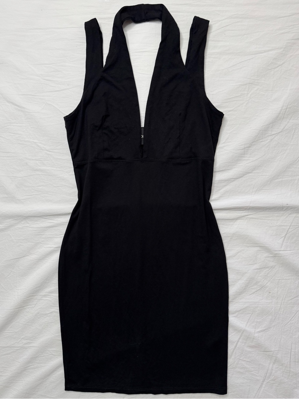 ASOS - Black Plunge Halter Mini Dress
